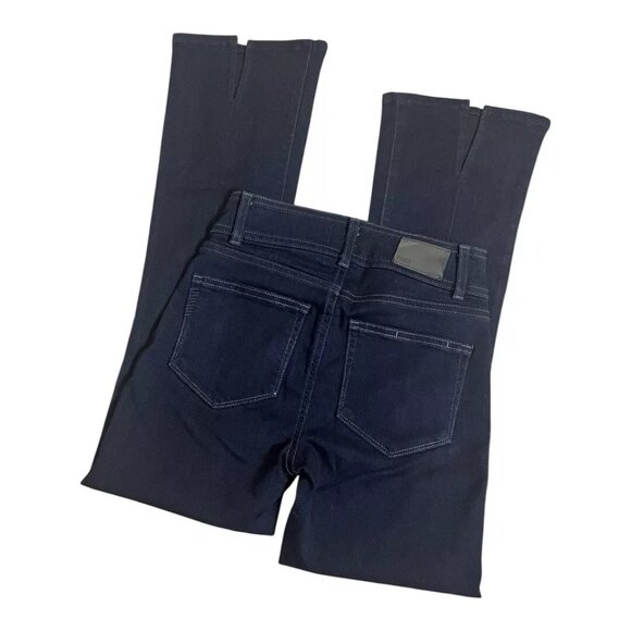 Paige Jeans CLAUDINE 24 Petite Slit Flare Ankle Stretch Dark Blue - Picture 2 of 9